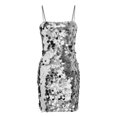 thumbnail image 4 of EGNMCR Robes de Soirée pour Femmes, Robes Formelles pour Femmes, Robes de Cocktail pour Femmes Robe à Paillettes Dégradées Printemps et Été avec Jupe Courte à Bretelles et Jupe Robe pour Femmes, 4 of 5