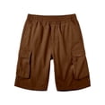 thumbnail image 7 of Men's Plain Cargo Shorts, Elastic Waist Multi-Pocket Pants, Summer Casual Straight Leg Bottoms, 7 of 7
