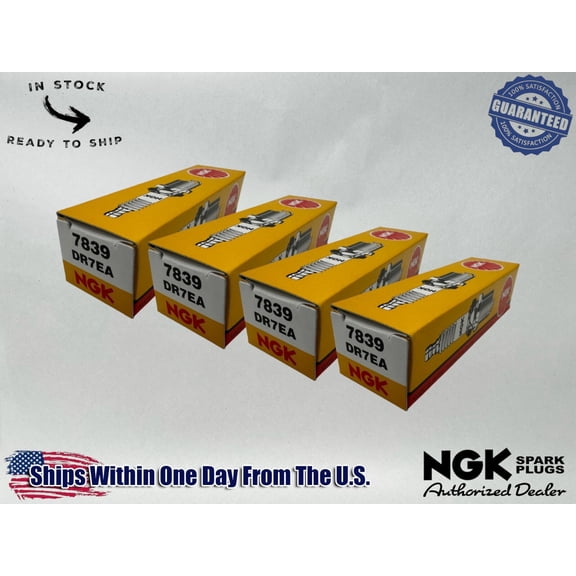 NGK Genuine OEM Authentic Spark Plugs DR7EA - 4 PACK