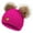 Hot Pink, variant on Clearance Winter Hat for Girls Boys Kids Beanie with Double Pom Pom Warm Fleece Lined Girls Woolen Cap Knit Double Hair Ball Beanies Cap(Ages 1-11)