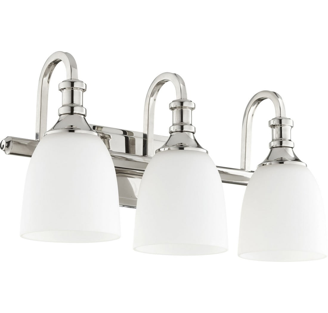 Quorum Lighting Richmond Glass 3-Light Polished Nickel Vanity Fixture