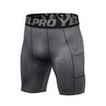 thumbnail image 2 of SHenli Compression Shorts Men with Pocket Spandex Sport Shorts Athletic Workout Running Performance Baselayer Underwear Grey S, 2 of 3