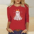 thumbnail image 2 of FDGIU Halloween Shirts for Women Women's Fashion Tees Casual Crewneck 3/4 Sleeve Loose T Shirt Ladies Blouses Shirts Spooky Season Graphic, 2 of 4