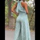 thumbnail image 5 of Elegantes para Mujer, para Fiestas de Noche, Invitadas de Boda, Grandes, Sin Mangas, Pantalones Largos de Pierna Azul L, 5 of 6