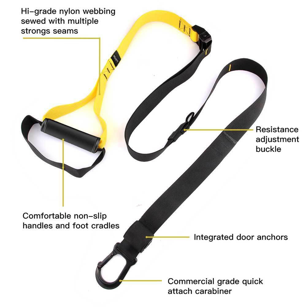 Hanging Belt Training Gym Workout Suspension Exercise Fitness Resistance Nylon 