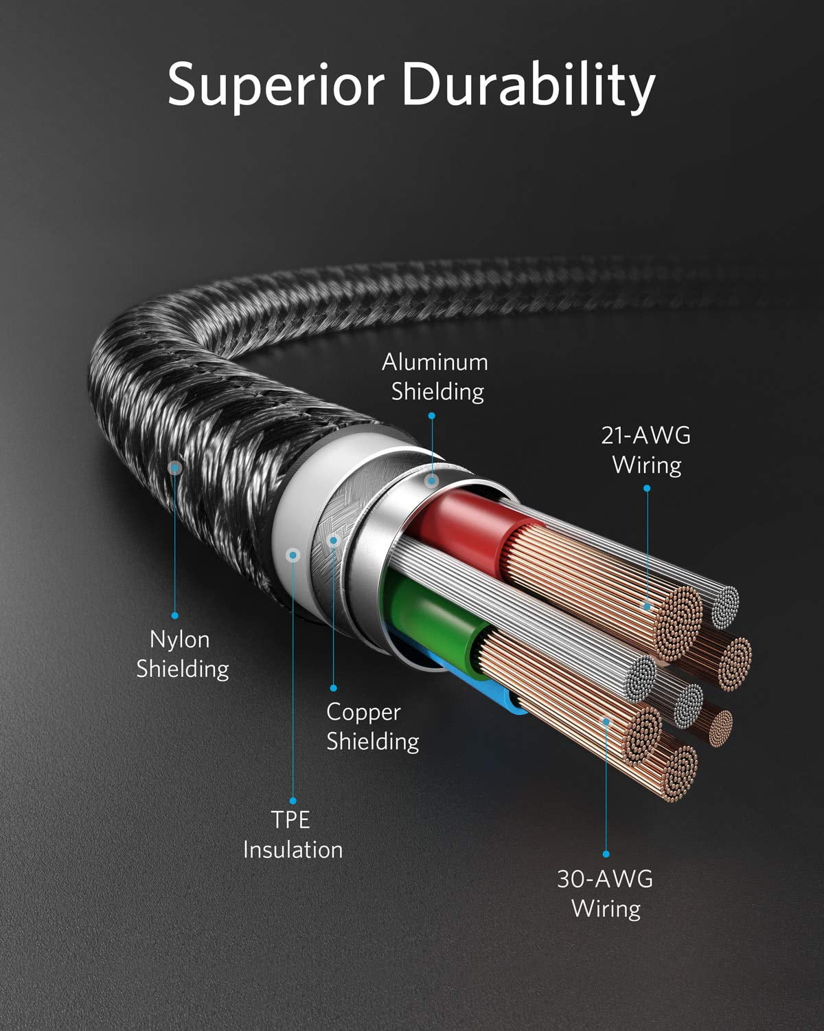  Anker 6ft Premium Double-Braided Nylon Lightning Cable