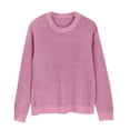 thumbnail image 5 of Wutalume Women's Fashion Long Sleeve Solid Color Round Neck Thickened Oversized Slouchy Knitted Pullover Sweater, Cozy Winter Warm Casual Loose Fit Tops for Daily Wear,Pink XL, 5 of 8