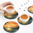 thumbnail image 5 of Kdxio Tropical Sunset Paradise Funny Coasters,4 Pcs Leather Coasters,Housewarming Gifts,Protect Furniture from Water Marks Scratch and Damage, 5 of 6