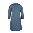 thumbnail image 6 of Chbgutlmr Denim Dress for Women 3/4 Sleeve V Neck Shift Mini Dress Casual Loose Summer Trendy Jean Dress, 6 of 6