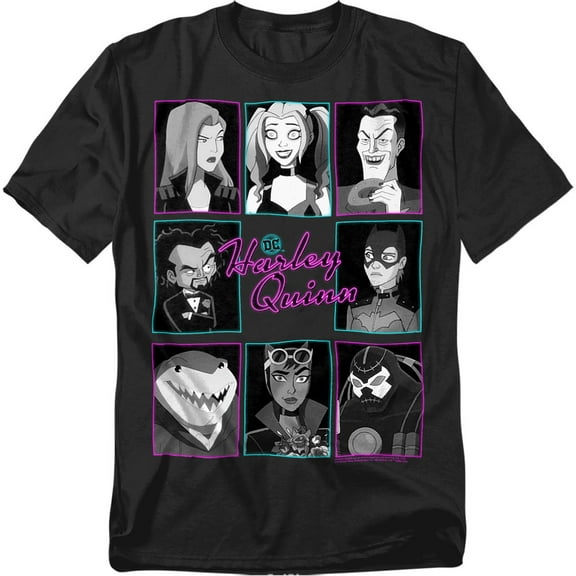 Harley Quinn Animated Series T-Shirt Group Heads Unisex Graphic Tee for Men & Women