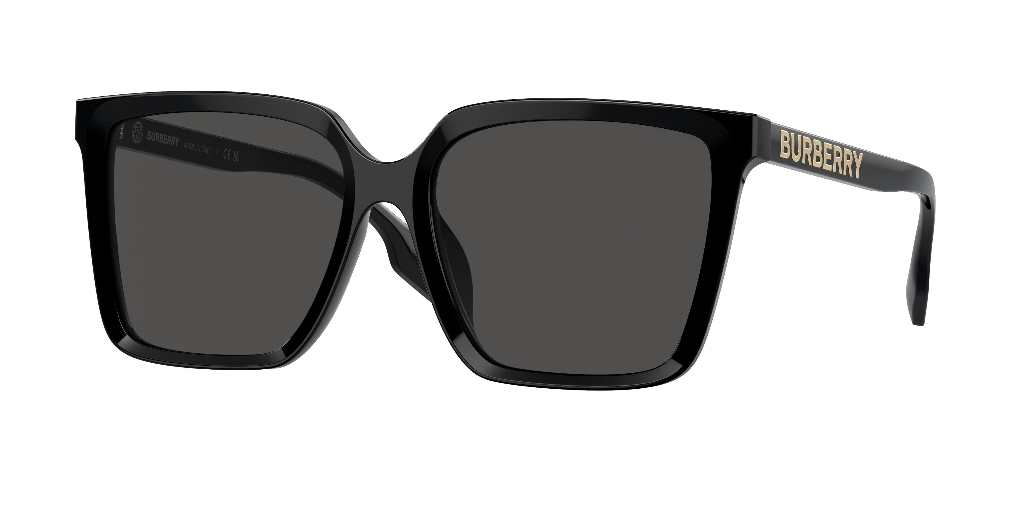 NWT Burberry BE4181-300187 Black Rectangle 58mm Sunglasses