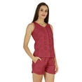thumbnail image 2 of Bimba Solid Schiffli Top And Short Nightwear Set For Womens Casual 2pcs Sexy Lounge Sleepwear, 2 of 7