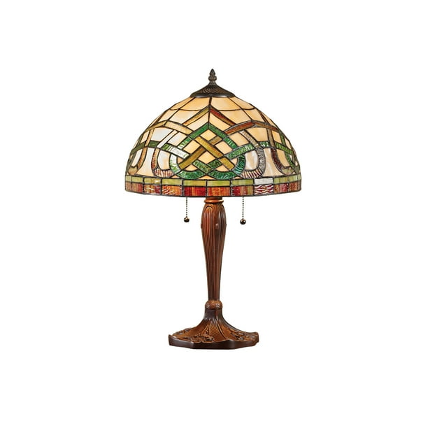 River of Goods Celtic Knot Stained Glass Desk Table Lamp Art Glass