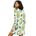 thumbnail image 2 of FORMRS Womens Long Sleeve Nightgowns Crew Neck Sleep Shirt Soft Pajamas Sizes S-3XL, Avocado, 2 of 8