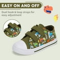 thumbnail image 3 of Toddler Sneakers for Boys Low Top Canvas Shoes Kids Casual Adjustable Straps Walking Shoes, Dinosaur, Size 1, 3 of 8