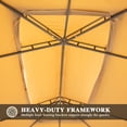 thumbnail image 2 of Mondawe 10x14FT Heavy Duty Metal Frame Outdoor Gazebo with Curtains & Mosquito Nettings,Brown, 2 of 10