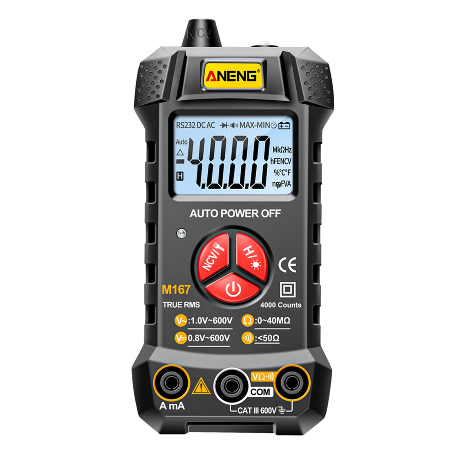Miulika Multifunction Multimeter LCD Multimeter Diaplay 4000 Counts Digital Auto-Ranging Multimeter NCV Auto-Ranging Portable for Current