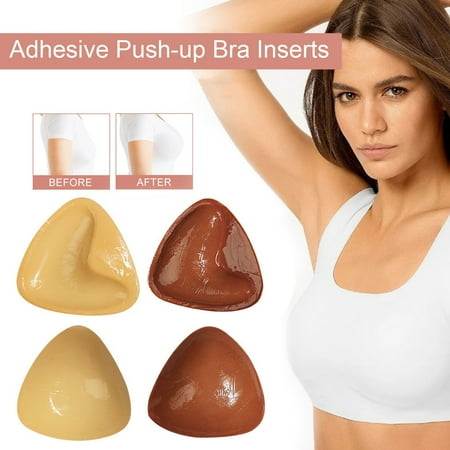 Chatgetd Double Sided Sticky Bra Inserts Reusable Push Up Self Adhesive Bra Pads Invisible Lift Bra Insert for Bikini Swimsuit Sports Strapless Bra