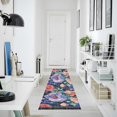 thumbnail image 4 of Yayeee Runner Rug for Bedroom 2'x6' Machine Washable Hallway Non Slip Mat, Puprle Ethereal Floral Harmony, 4 of 8