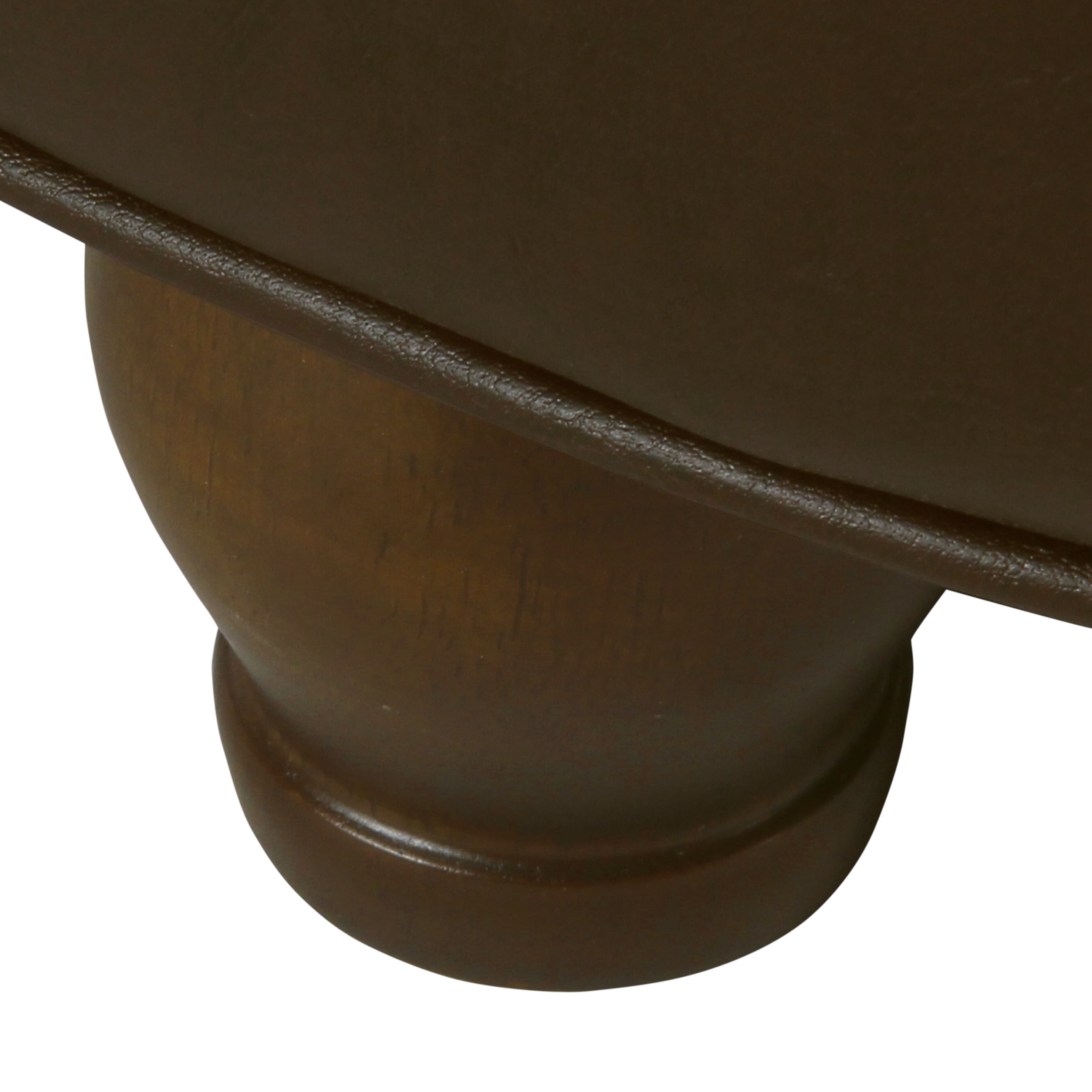 HomePop Large Faux Leather Tufted Round Storage Ottoman-Brown