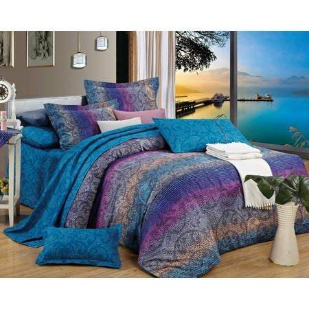 Swanson Beddings Fantasia 3-Piece 100% Cotton Bedding Set: Duvet Cover and Two Pillow Shams (Queen)