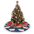 thumbnail image 4 of Christmas Tree Skirt, Pig 1 Christmas Tree Decorations Indoor, Tree Skirts Mat With Tassel Trim for Halloween New Year Holiday Christmas Party Decor 30 Inches, 4 of 7