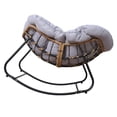 thumbnail image 5 of Fogcroll Outdoor Rattan Rocking Chair Patio Comfy Reading Chair Indoor Recliner Wide Rocking Chair with Oversized Cushion Strong Load-Bearing for Balcony, Front Porch, Garden, Living Room, 5 of 13
