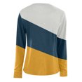 thumbnail image 5 of Women Fall Fashion Clothes Long Sleeve Shirts Color Block Patchwork Casual Lightweight Crewneck Pullover Blouse, 5 of 5