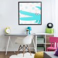 thumbnail image 3 of Stupell Industries Contemporary Electric Blue Crocodile Black Framed Giclee Art, 24 x 24, by Carla Daly, 3 of 8