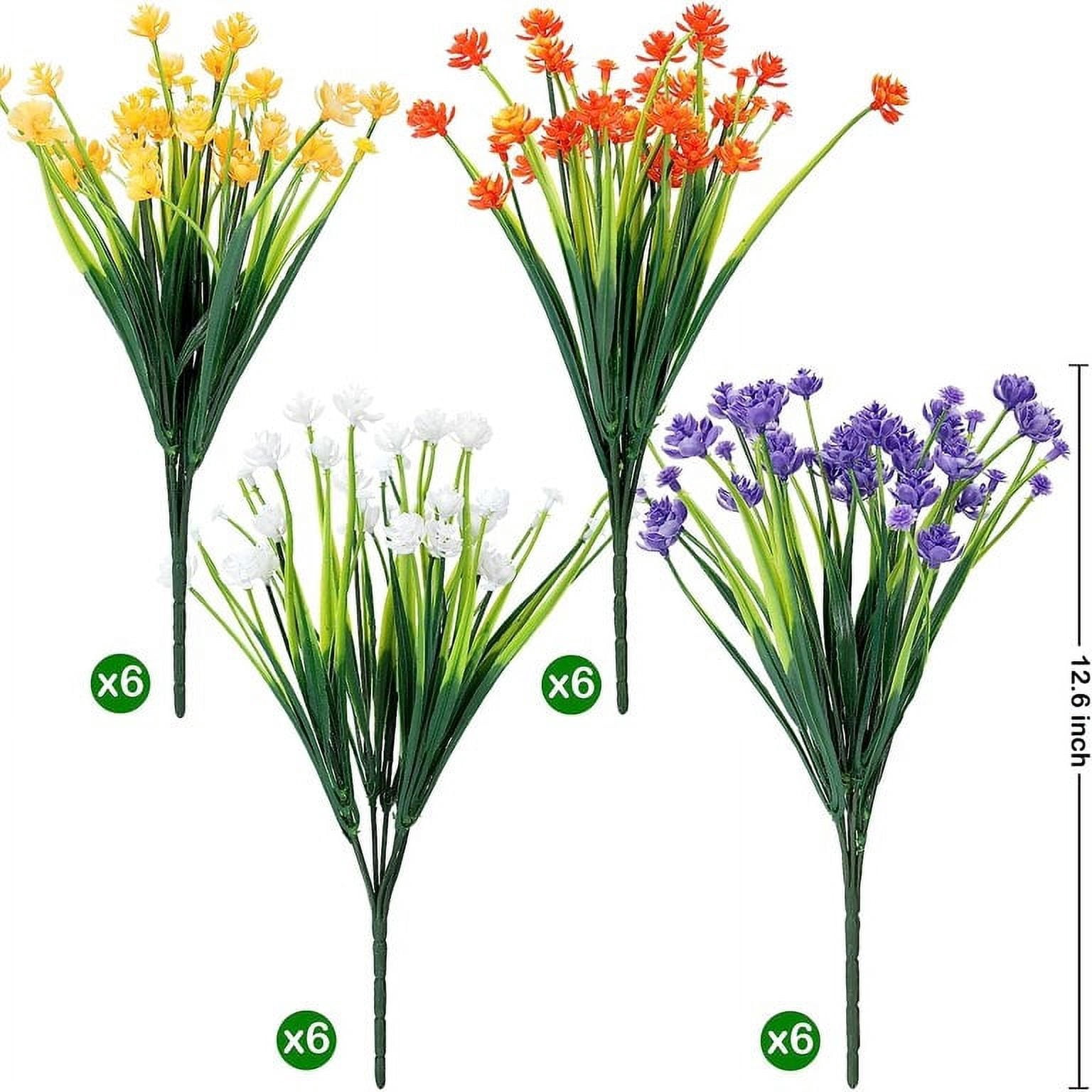 MAMOWEAR Artificial Flowers Outdoor UV Resistant Fake Flowers, Faux Plastic Flowers for Decoration Home Kitchen Garden Wedding Party Décor