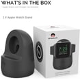 thumbnail image 7 of iWatch Stand Silicone Charging Dock Holder for Apple Watch Ultra 3, Ultra 2, Ultra, SE3, SE2, SE, Series 11 10 9 8 7 6 5 4 3 2 1 (49/46/45/44/42/41/40/38mm), Supports Nightstand Mode (Black), 7 of 7