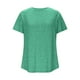 thumbnail image 4 of Talla grande Tops de tallas grandes,Blusa de lentejuelas para mujer, manga corta, cuello en V, poliéster, informal, holgada, para uso diario, sopatenor, 4 of 8