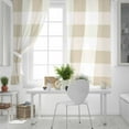 thumbnail image 5 of Fsddascl Beige Plaid Blackout Curtains for Bedroom/Living Room, Thermal Insulated Kitchen Curtains, Spring Summer Farmhouse Buffalo Checkered Grommet Darkening Window Treatment Drapes 52"x72"x2, 5 of 8