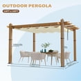 thumbnail image 2 of 10x10 ft outdoor gazebo con beige retractable canopy, 2 of 6