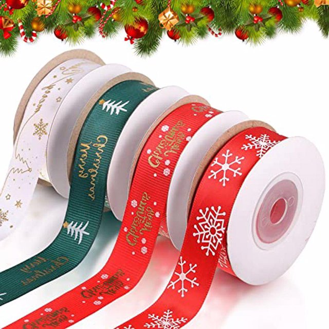 ziyahi 4x Durable And Easy To Cut Ribbon For Crafts – Wide Application 4 Rolls Christmas Easy Operation A
