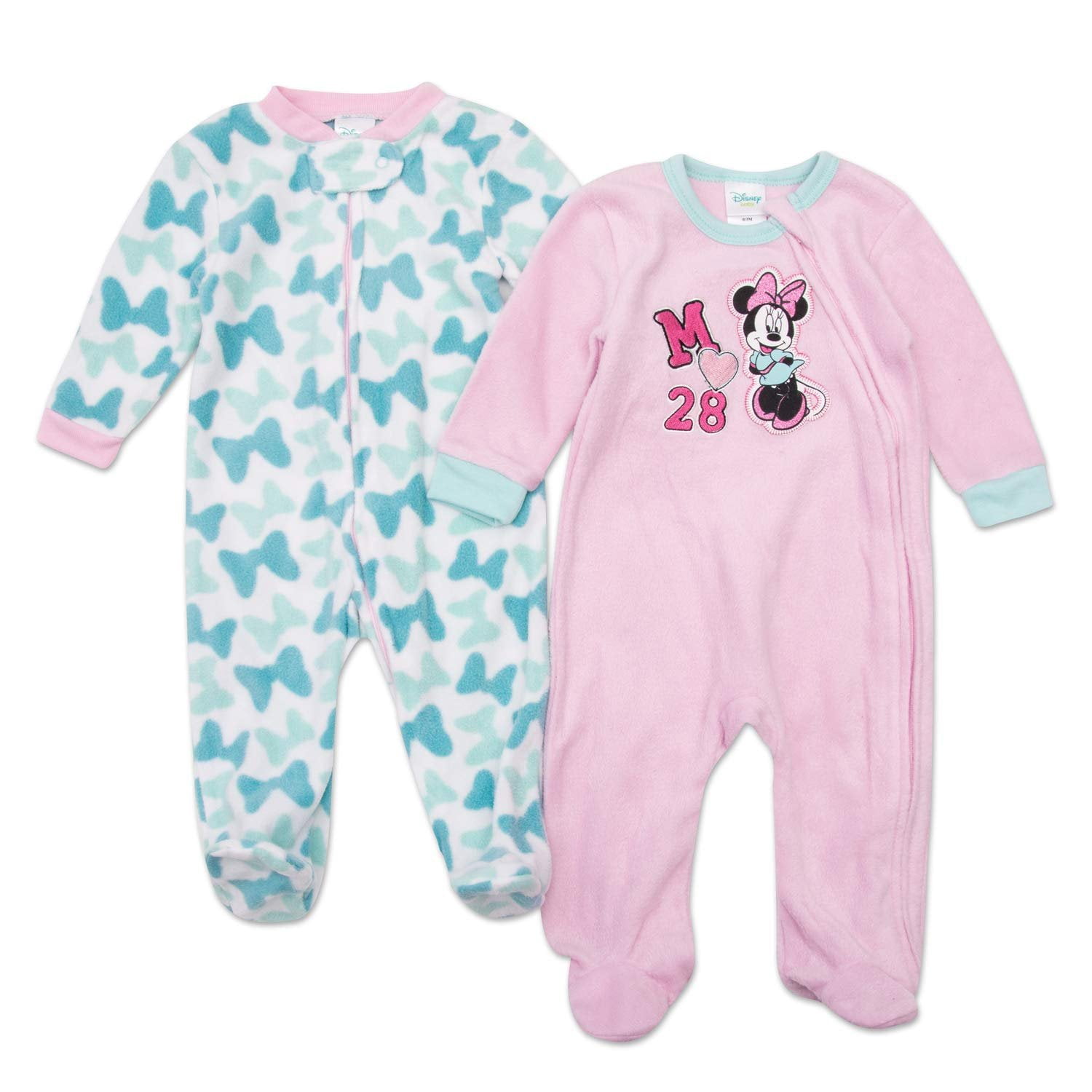 Disney Minnie Mouse Baby Girls 2 Pack Footie Pajamas Disney Minnie Mouse Baby Girls 2 Pack Footie Pajamas