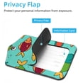 thumbnail image 3 of Square 2Pack PU Leather Fish Blue L Beach Cruise Luggage Tag with Privacy Cover and Stainless Steel Ring - Suitable for Travel Handbags Backpacks Luggage Tags, 3 of 6