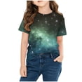 thumbnail image 6 of Amidoa Printed Girls Short Sleeve Summer Graphic Crewneck Cute Tops Kids Casual Tees Multicolor,13 Years, 6 of 7