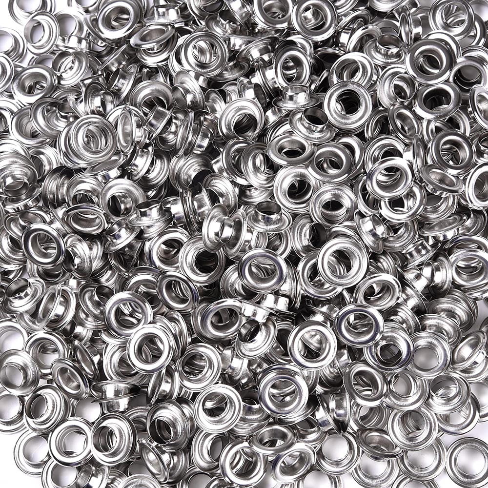 Yescom 1000 pcs 3/8" Grommet Kit 10mm Size #2 Nickel Grommets Compatible with Semi Automatic Grommet Machine for Fabric Canvas Tarps Banners