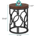thumbnail image 7 of Tribesigns Round End Table, Industrial Small Side Table Nightstand for Living Room, Brown, 7 of 7