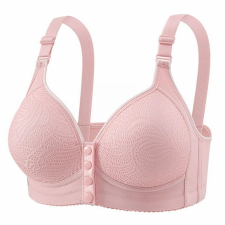 Pavied Nursing Bras Wireless Bras Push Up Bra Women s Front Button Down Bra Pulls Breathable And Comfortable Retraction Breast Bra Bra Underwear Front Closure Bras Seamless Bras Pink S
