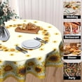 thumbnail image 4 of Sunflower Floral Tablecloth Round 60 Inch Bee Flower Washable Table Cloth Heat Resistant Seasonal Table Cover for Party Picnic Dinner Decor, 4 of 8