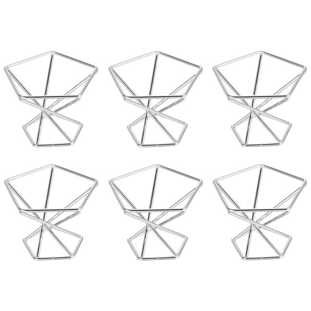 Soporte para Plantas Aéreas Uxcell de 2" x 1.7", Paquete de 6, Contenedores para Macetas para el Hogar y Bodas, Plateado