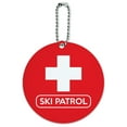thumbnail image 1 of Ski Patrol with Cross Round Luggage ID Tag Card Suitcase Carry-On, 1 of 7