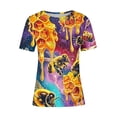 thumbnail image 4 of Tnhcen Women's Summer Honey Themed Crewneck T-Shirt | World Bee Day Print Casual Tops | Plus Size Friendly (S-3XL) Polyester Spandex Blend Shirts, 4 of 4