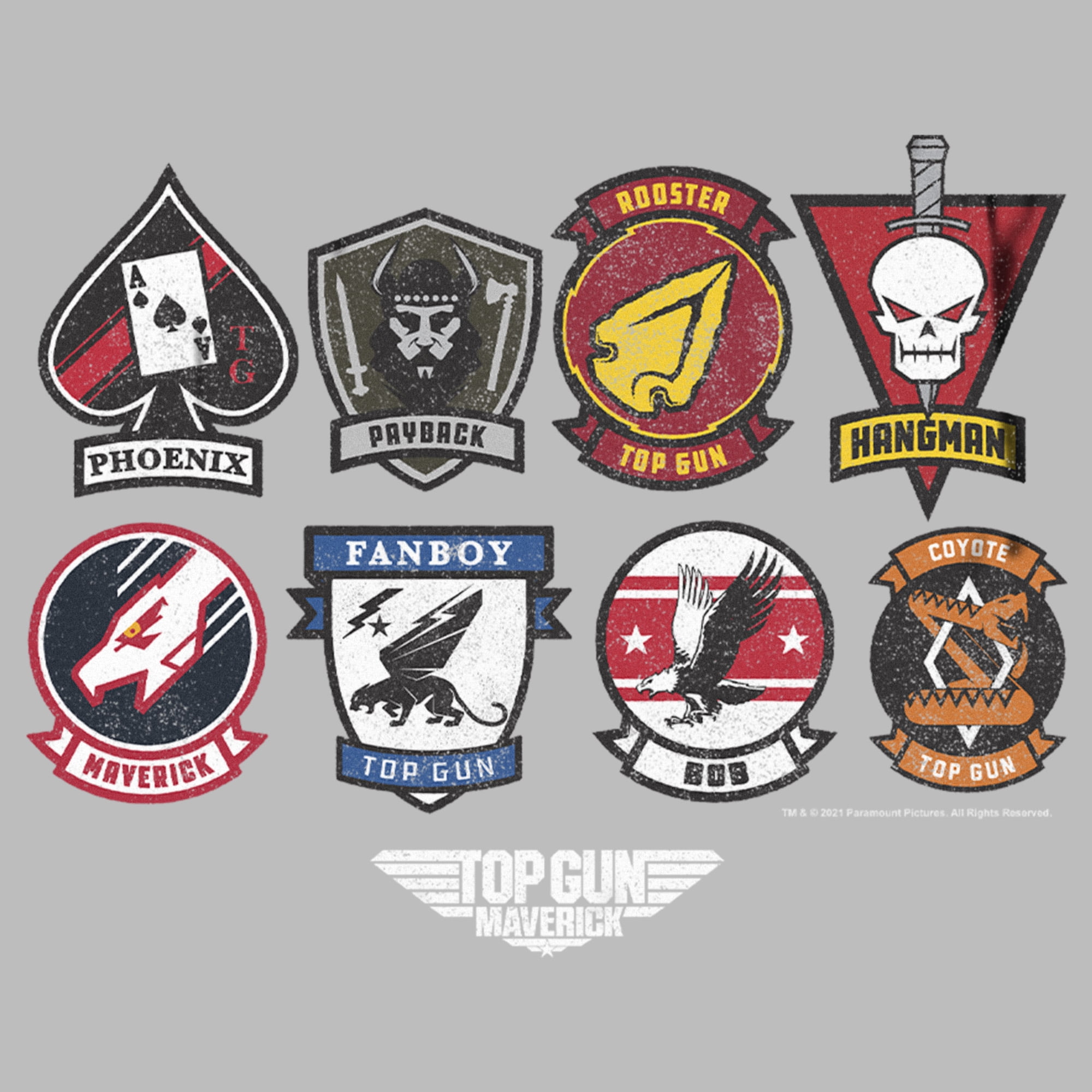 HANGMAN TOP GUN MAVERICK MOVIE PATCH SET