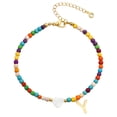 thumbnail image 2 of YYKihy Colorful Ankle Bracelets For Women Cute Beaded Initial Ankle Bracelet Anklets Simple Charm Anklets Jewelry For Women Birthday Ideas, 2 of 9
