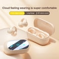 thumbnail image 3 of EDHITNR Bone Conduction Bluetooth Earphones, Wireless Clip-On Earbuds with Mirror Display, Open-Ear Design Bluetooth 5.3 for Running Gym, High Sound Quality Long Battery Life Sports Headphones, Beige, 3 of 7