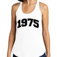 thumbnail image 2 of 1975 College Style Tank Top Fitted Racerback Women's Large White, 2 of 5