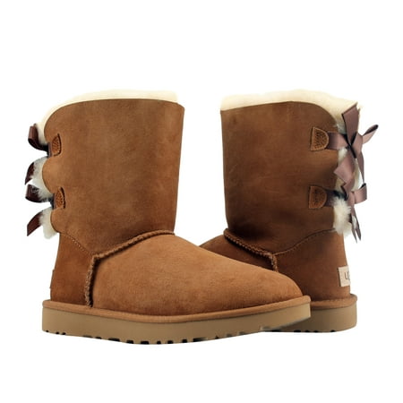 

Ugg Women s Bailey Bow II Chestnut Ankle-High Suede Snow Boot - 5M